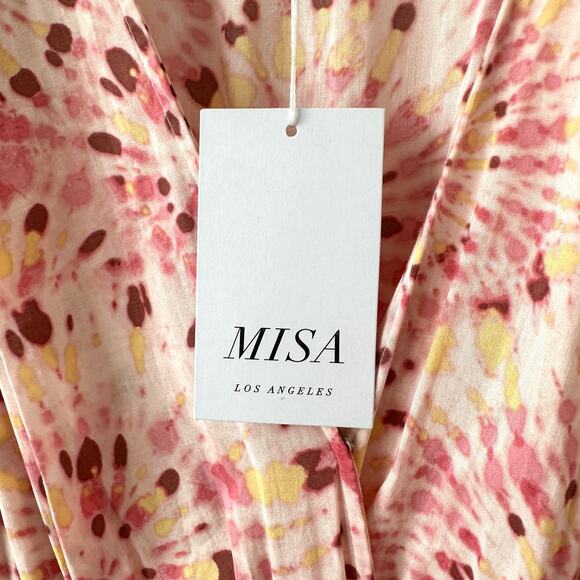 NWT MISA Los Angeles Maeve Tie-Dye Ruffle Sleeve Jumpsuit Size XS - Picture 4 of 12